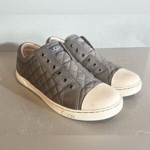 UGG Australia Jemma Loafers Sneakers Shoes Women's Size 8.5 Gray Quilted Leather